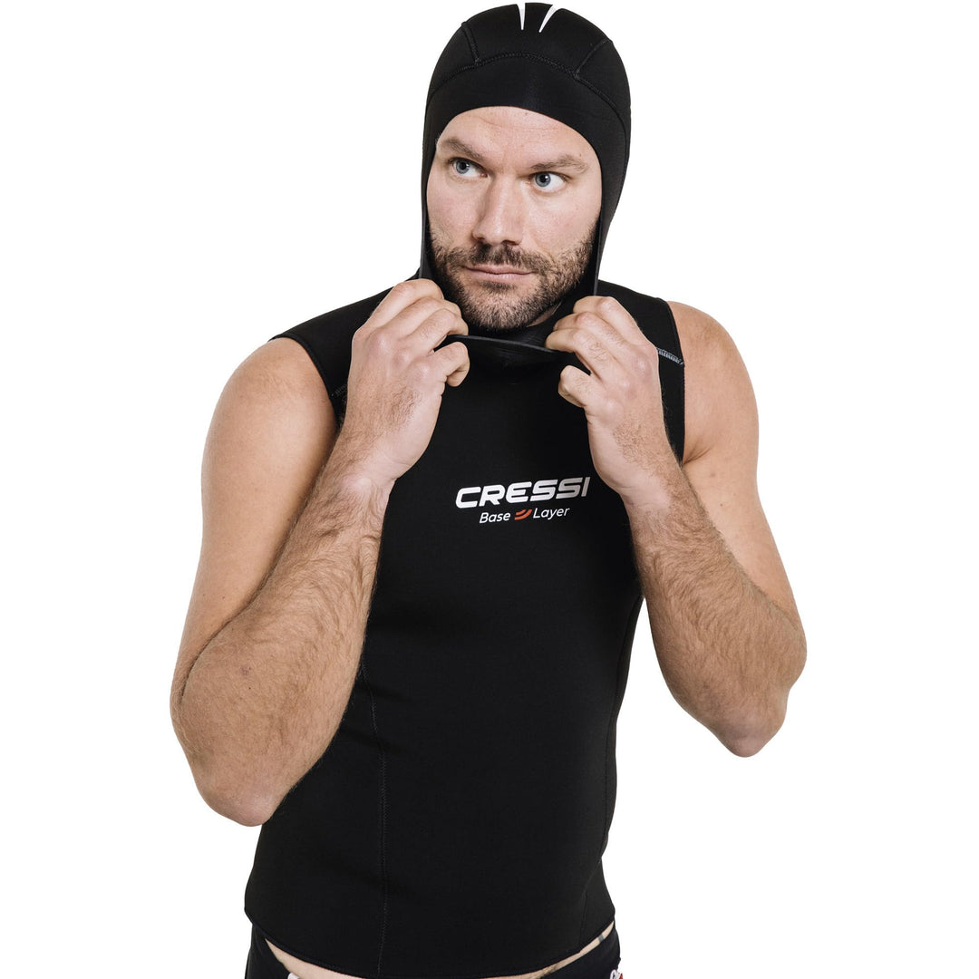 Cressi Base Layer Man 2.5mm - Tauchunterzieher Neopren 2.5mm, Schwarz, für Herren Hood Vest L, Hood