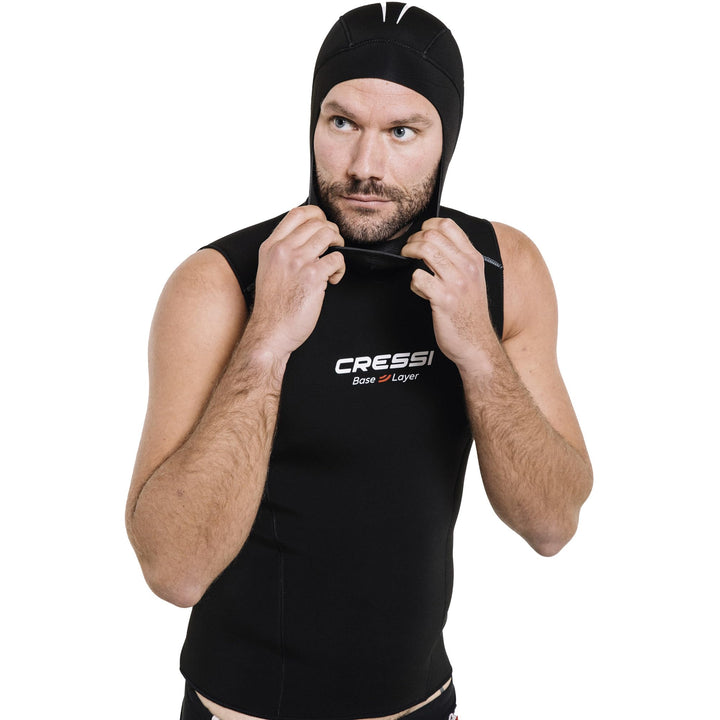 Cressi Base Layer Man 2.5mm - Tauchunterzieher Neopren 2.5mm, Schwarz, für Herren Hood Vest L, Hood