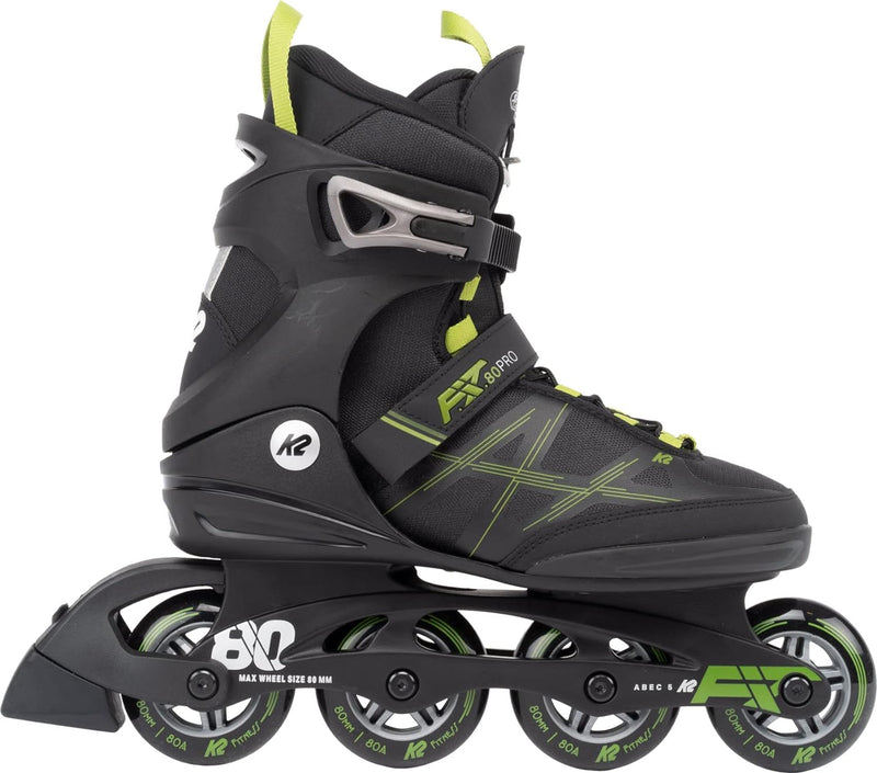 K2 Herren F.i.t. 80 Pro Inline Skates EU: 44.5 (UK: 10 / US: 11) black - olive, EU: 44.5 (UK: 10 / U