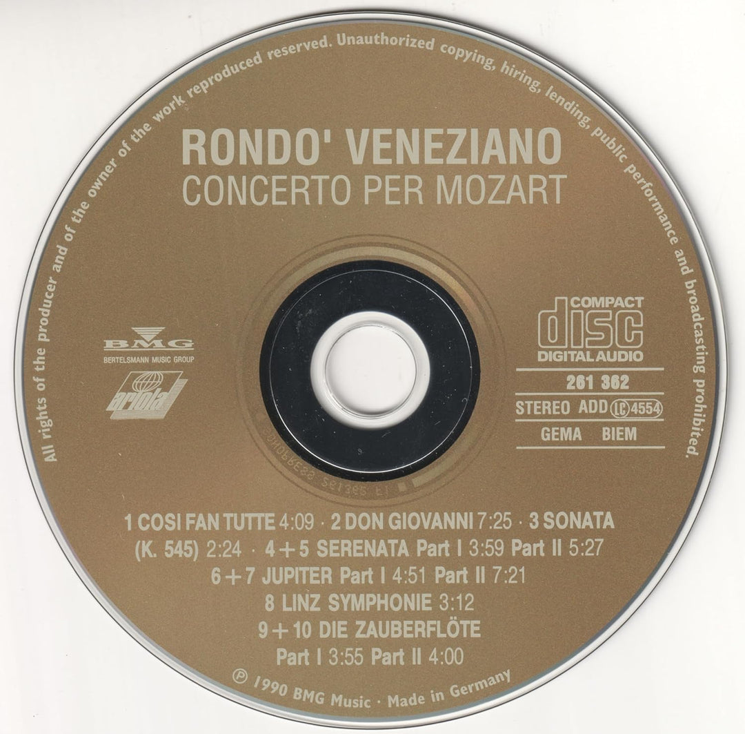 Concerto Per Mozart, Audio-CD