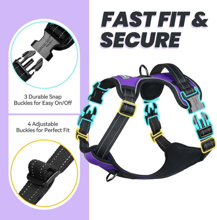 VIVAGLORY Easefit Hundegeschirr, Zugstopp Hundegeschirr Geschirr Hund Mit Griff, Anti Zieh Geschirr