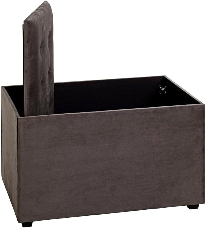 HAKU Möbel Sitztruhe, MDF, anthrazit, B 65 x T 40 x H 42 cm anthrazit_Samt 65 x 40 x H 42 cm Anthraz
