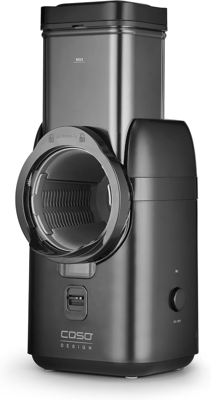 CASO MultiSlicer, Elektrische 5-in-1 Multireibe, Reiben & Raspeln von Obst, Gemüse,Käse & mehr, 5 Ei