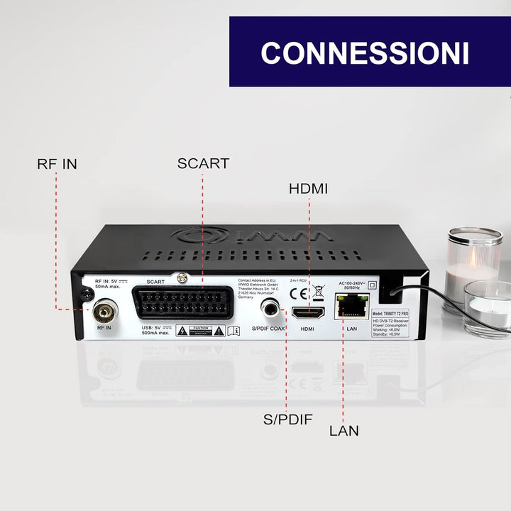 WWIO TRINITY T2 PRO DVB-T2 Hevc 10 Bit PVR