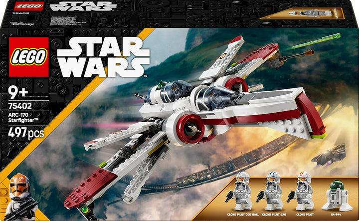 LEGO Star Wars 75402 ARC-170 Starfighter Spielzeug mit 4 Minifiguren inkl. Klon-Piloten und R4-P44 D