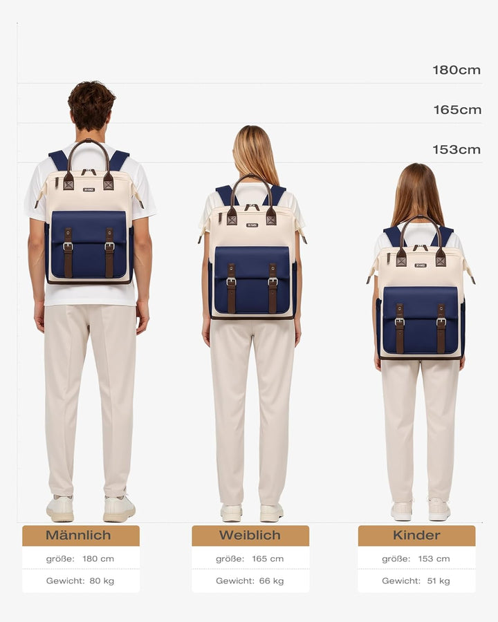 COOLIFE Rucksack Damen, 15.6 Zoll Laptop Rucksack, Leicht Tagesrucksack für Universitäten, Pendeln u
