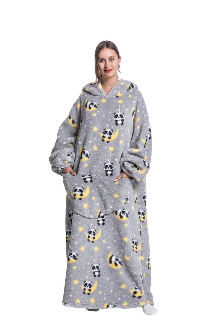 Lange Hoodie Decke mit Ärmeln für Damen & Erwachsene - Kuscheldecke mit Ärmeln - Weiche & Warme Deck