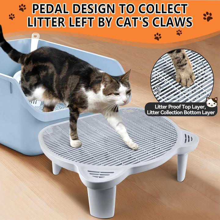 Verstellbare Katzen Rampe für Katzentoilette, Erhöhte Katzentoilette Stufe, Doppelte Katzenstreufall