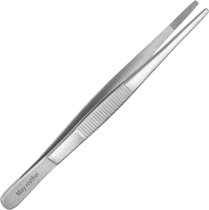 May - Set - 10 x Universal-Pinzette 15cm - Haushaltspinzette - gerade - runde Spitze - innen gerieft