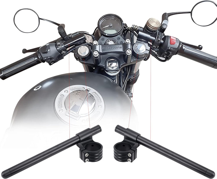 Fullibars Ø 52mm stummellenker für moto gabel Ø 52mm cafe racer custom mit neigung 7 ° mit Lenkrohre