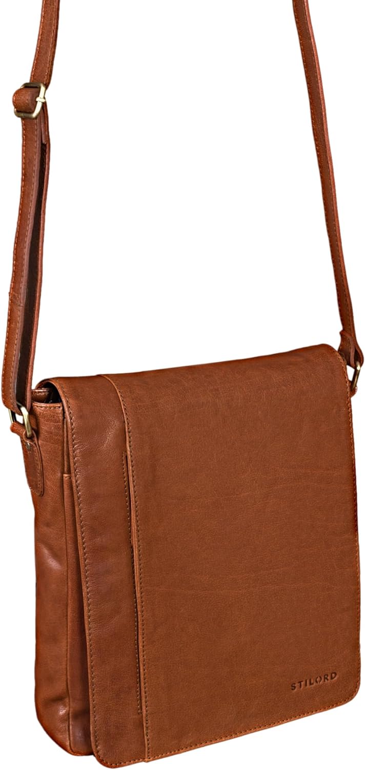 STILORD 'Paul' Umhängetasche Herren Leder Hochformat Messenger Bag im Vintage Design Ledertasche für