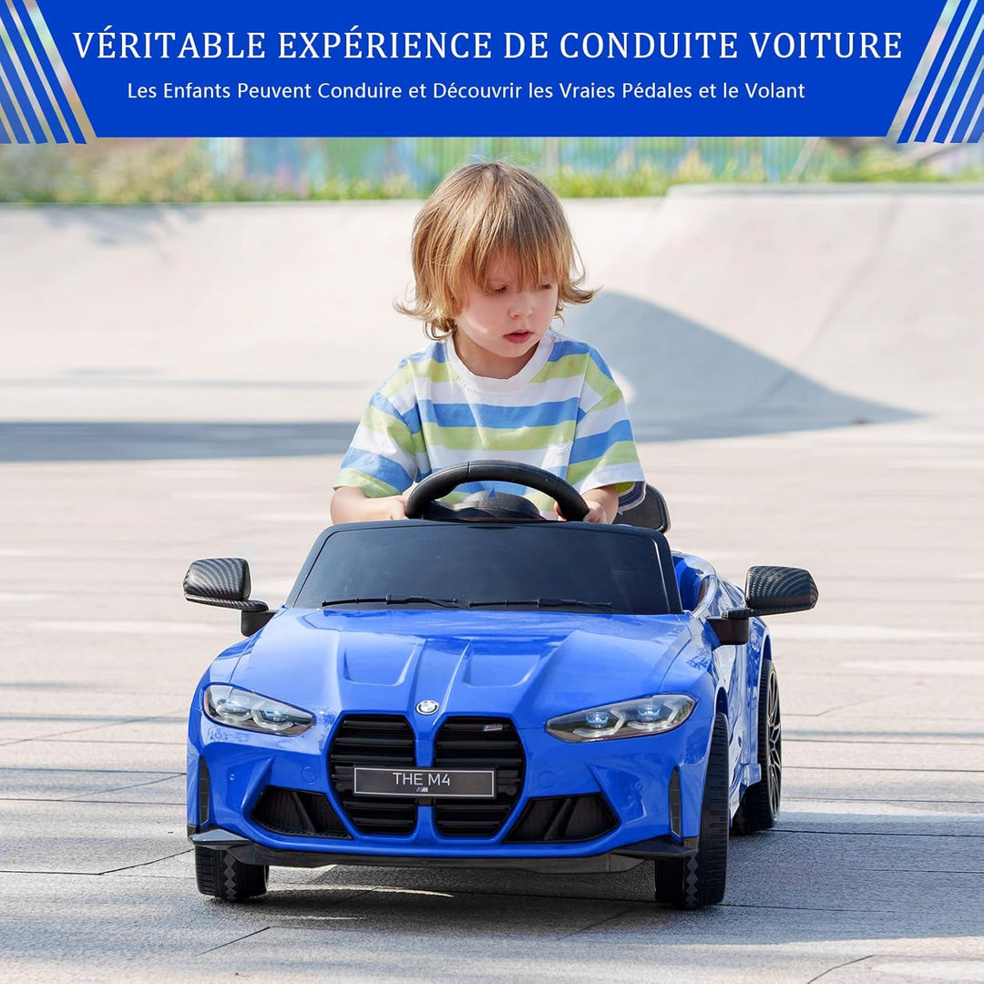 Kinder Elektroauto lizenziert BMW M4 mit 2,4G-Fernbedienung, 12V Elektrofahrzeug für Kinder Geschwin