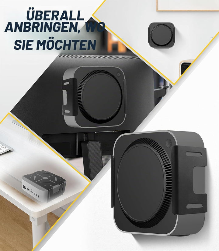 NEWZEROL VESA-Halterung kompatibel mit Mac mini M4 / Pro,Kohlenstoffstahl Platzsparend Halterung unt