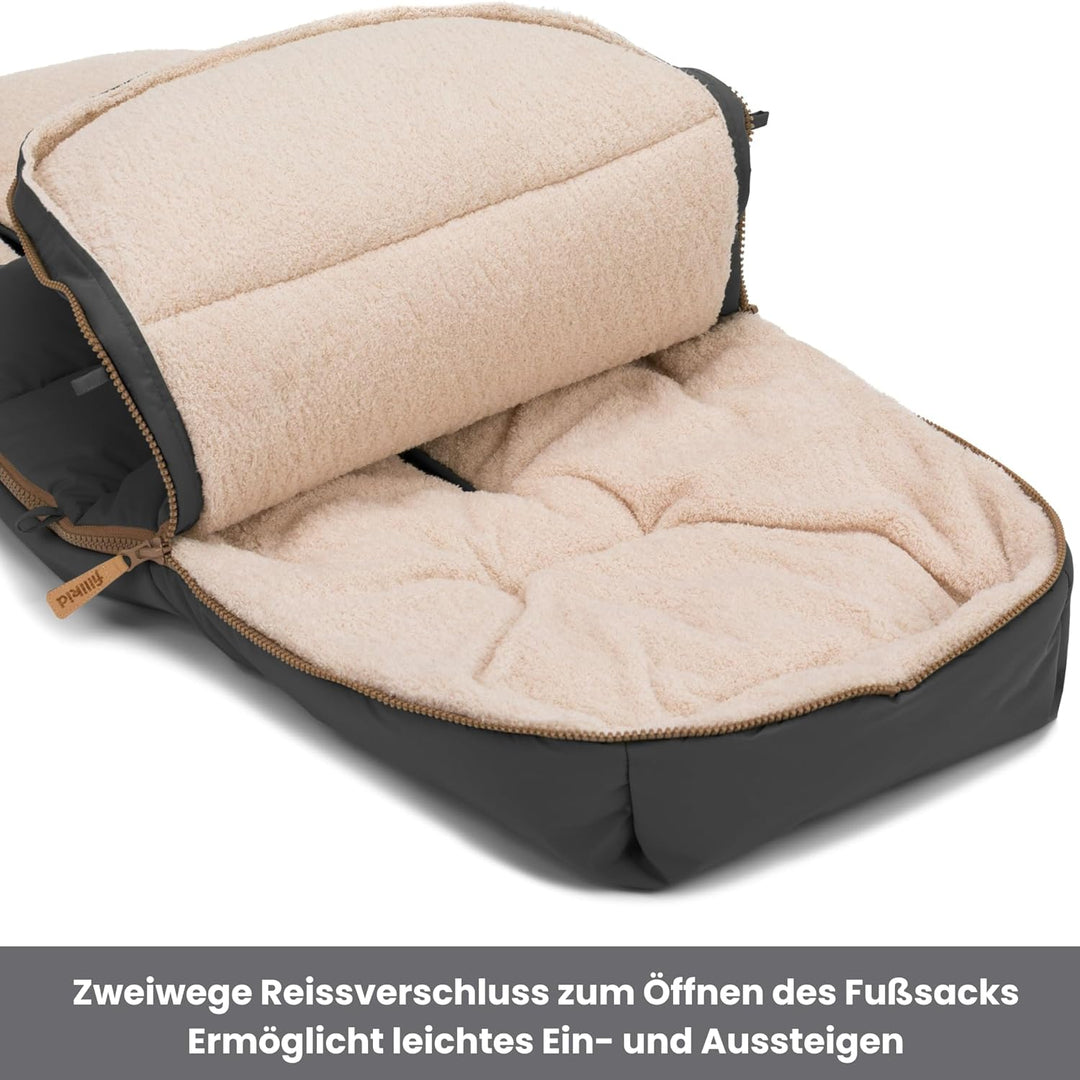 Fillikid Winterfusssack Kinley Exklusiv | warmer Babyfusssack mit Coral Fleece | wind- & wasserabwei