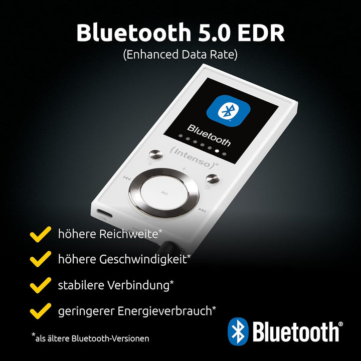 Intenso Video Scooter BT MP3 Player mit Bluetooth 5.0, 1,8 Zoll Farbdisplay, 64 GB microSD, USB-C, b