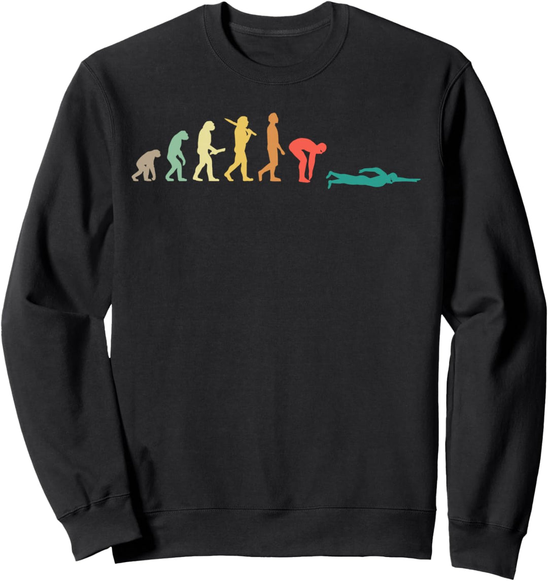 Retro Schwimmen Evolution Geschenk für Schwimmer Sweatshirt