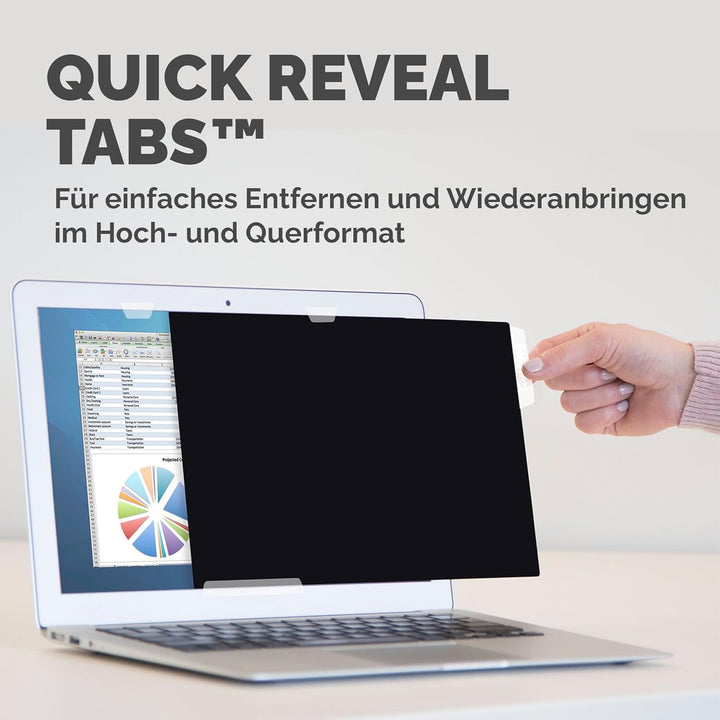 Fellowes PrivaScreen Blickschutzfilter – Anti-Glare Displayschutz für Laptop 13,3" (16:9, 295 x 165