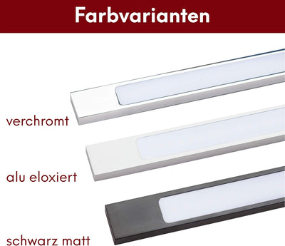 kalb Material für Möbel LED Badleuchte schwarz 600mm Spiegellampe Spiegelleuchte Aufbauleuchte, Lich