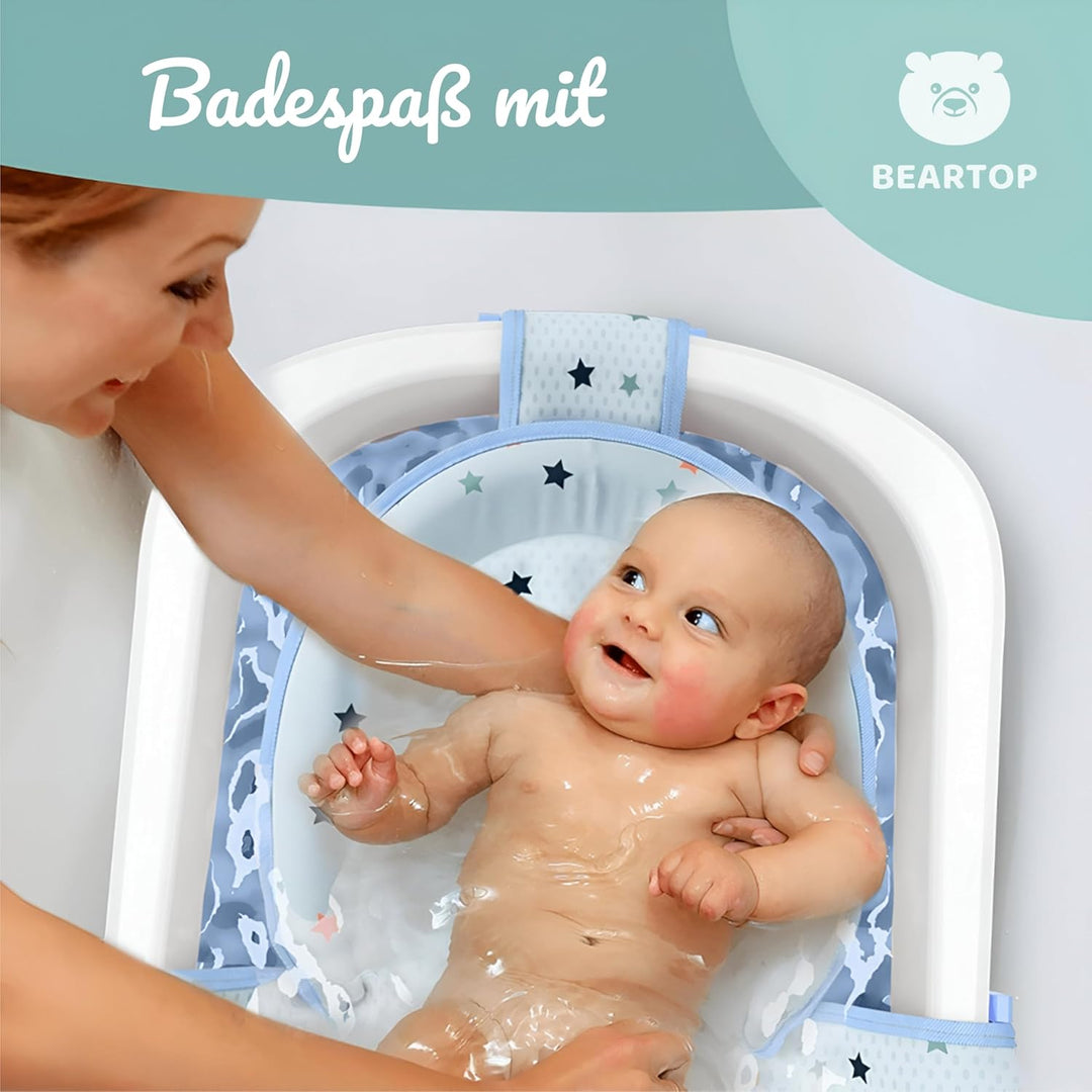 BEARTOP Babywanne Faltbar - Innovatives Design für einfache Aufbewahrung, inkl. Tragetascheneinsatz