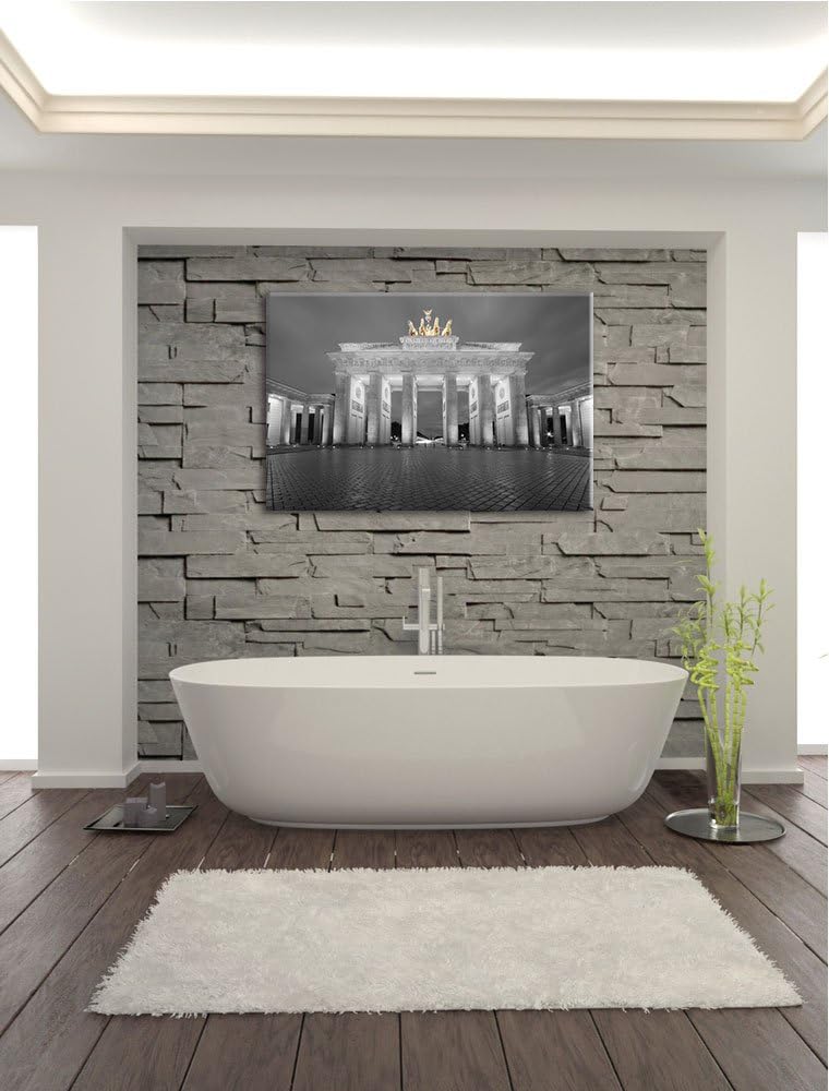 schönes Brandenburger Tor schwarz/weiss Format: 100x70 auf Leinwand, XXL riesige Bilder fertig gerah