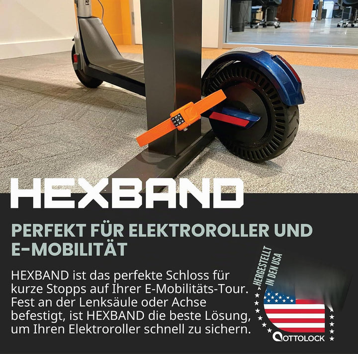 OTTOLOCK HEXBAND Fahrradschloss HEXBAND 76cm Cinch Lock Grey 76cm 30\" Hexband (Gray), 30\" Hexband