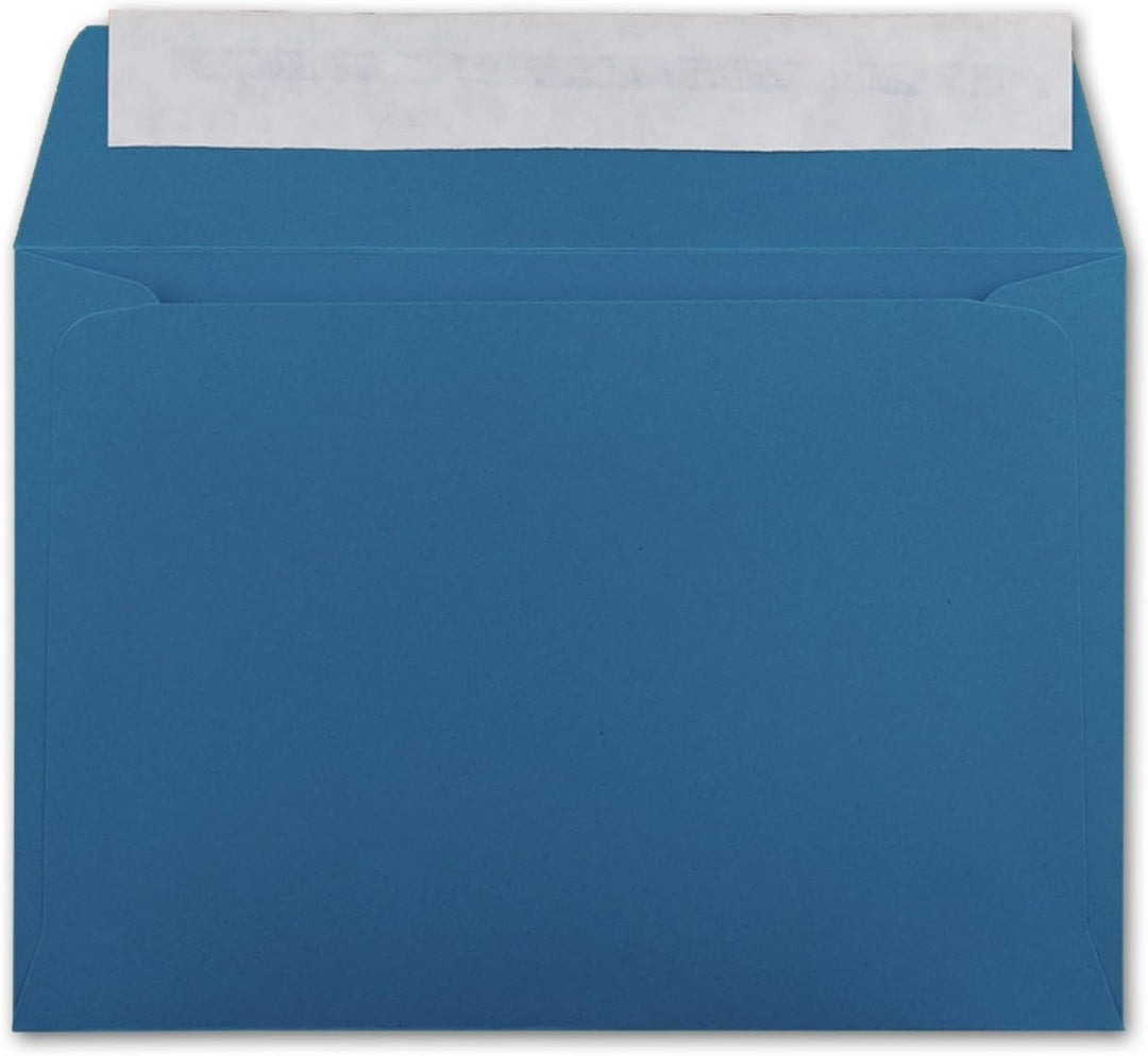50x Briefumschläge Royalblau/Königs-blau DIN C6 Format 11,4 x 16,2 cm - Haftklebung - Kuverts ohne F