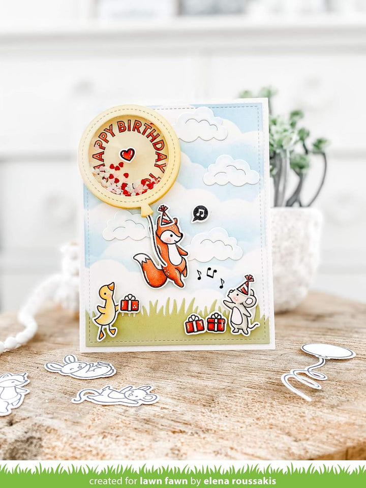Lawn Fawn, Clear Stamp, Reveal Wheel Circle sentiments