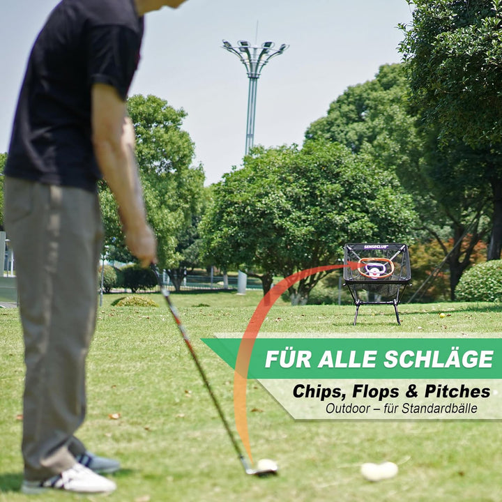 SENSECLUB Golf Chipping Net & Driving Net, Backyard Golf Practice Net with Mat, Indoor Golf Training