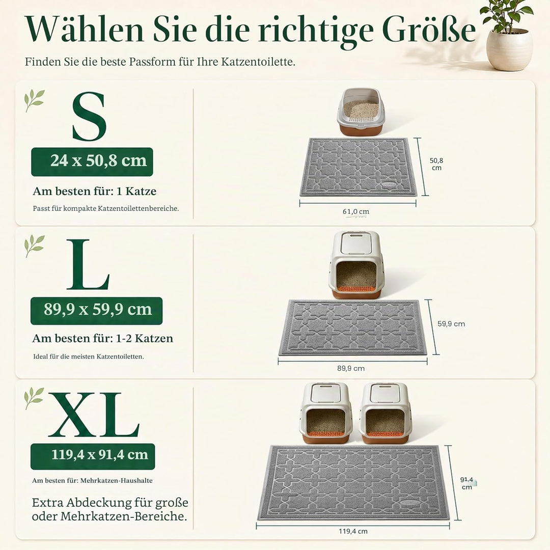 Yimobra Katzenstreumatte, XL Jumbo 90 x 60 cm, Leicht Zu Reinigende Katzenmatten, rutschfest, Wasser