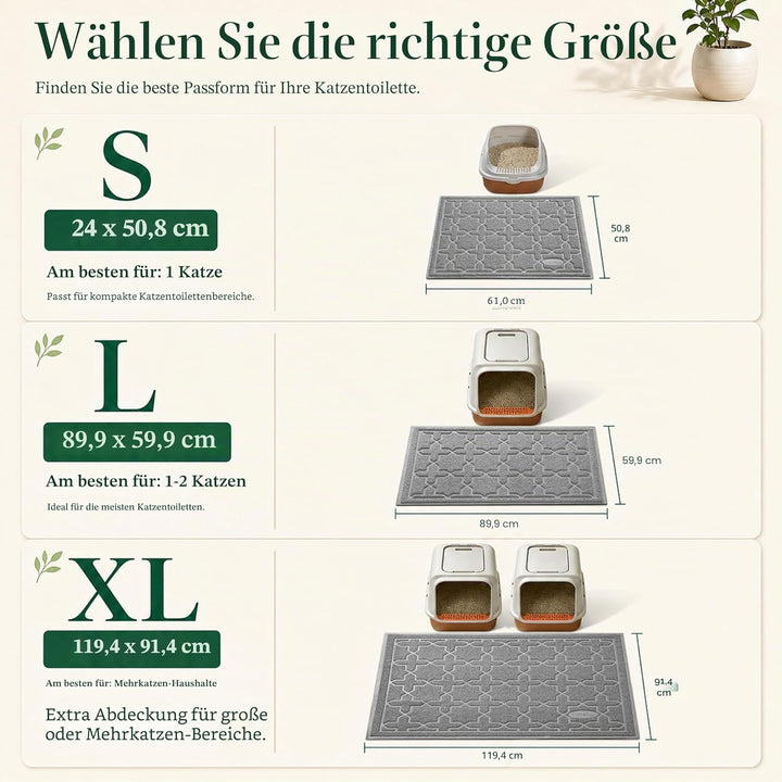 Yimobra Katzenstreumatte, XL Jumbo 90 x 60 cm, Leicht Zu Reinigende Katzenmatten, rutschfest, Wasser