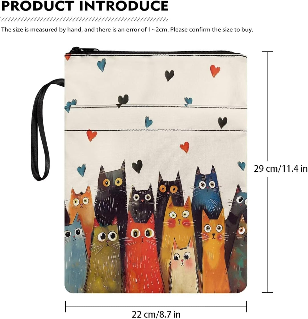 Poceacles Buchumschläge aus Polyester für Hardcover, tragbare Bibeltasche, Buchhülle mit Reissversch