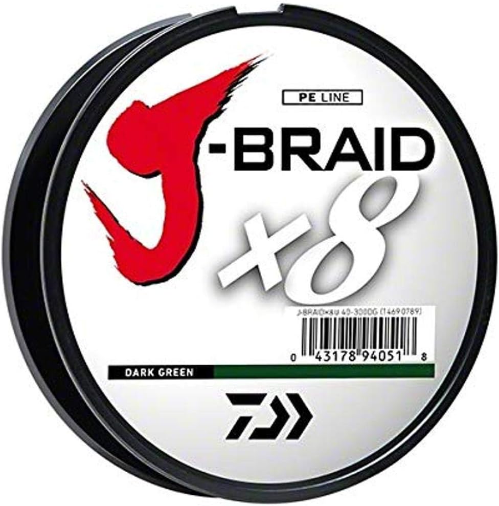 Daiwa J-Braid Grand 8 x 300 YDS Füllspule 274 m m (300 Yards), 36,2 kg dunkelgrün, 274 m m (300 Yard