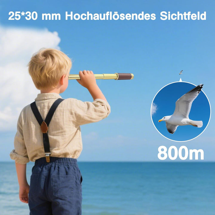 Laupha Retro Pirat Teleskop Monokular 25x30 Zoomable Vintage Kapitän Jack Spyglass BAK-4 Linse Fernr