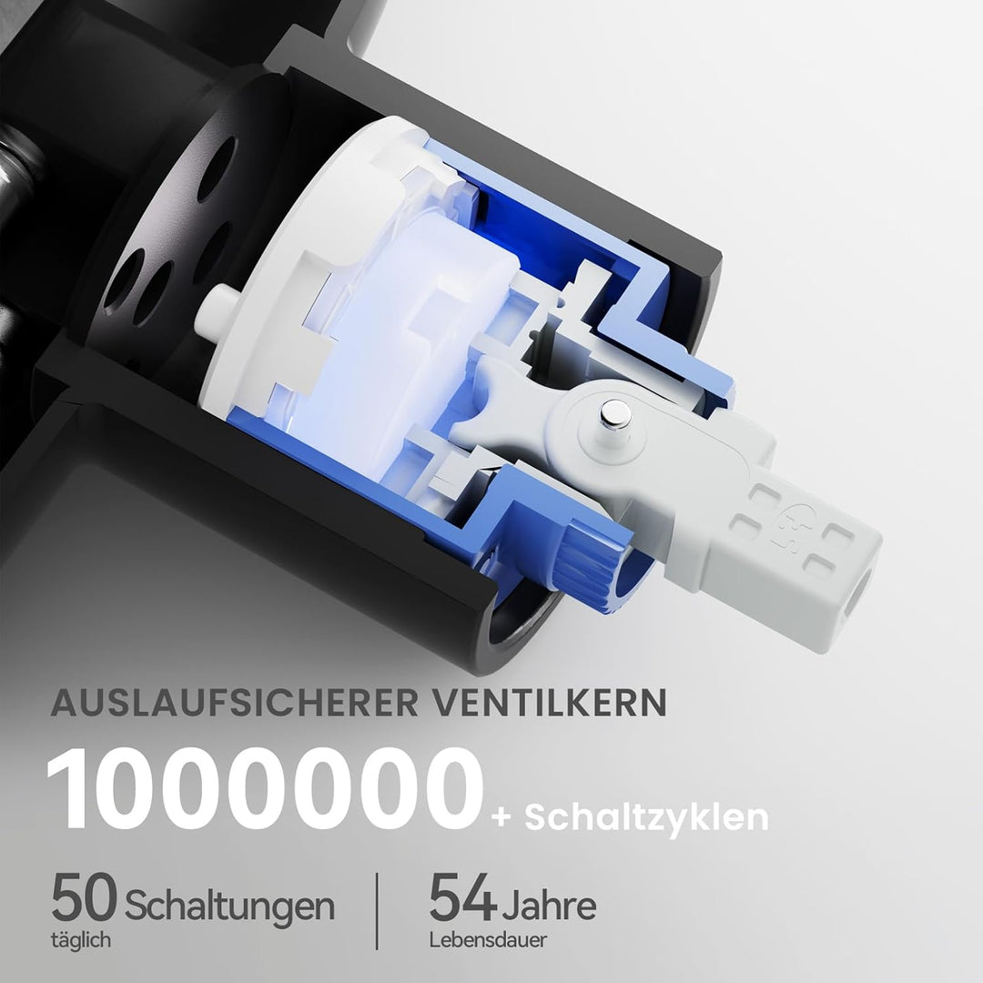 CECIPA Wasserhahn Küche Ausziehbar, Hochdruck Küchenarmatur Schwarz, 360° Schwenk Armatur Küche mit