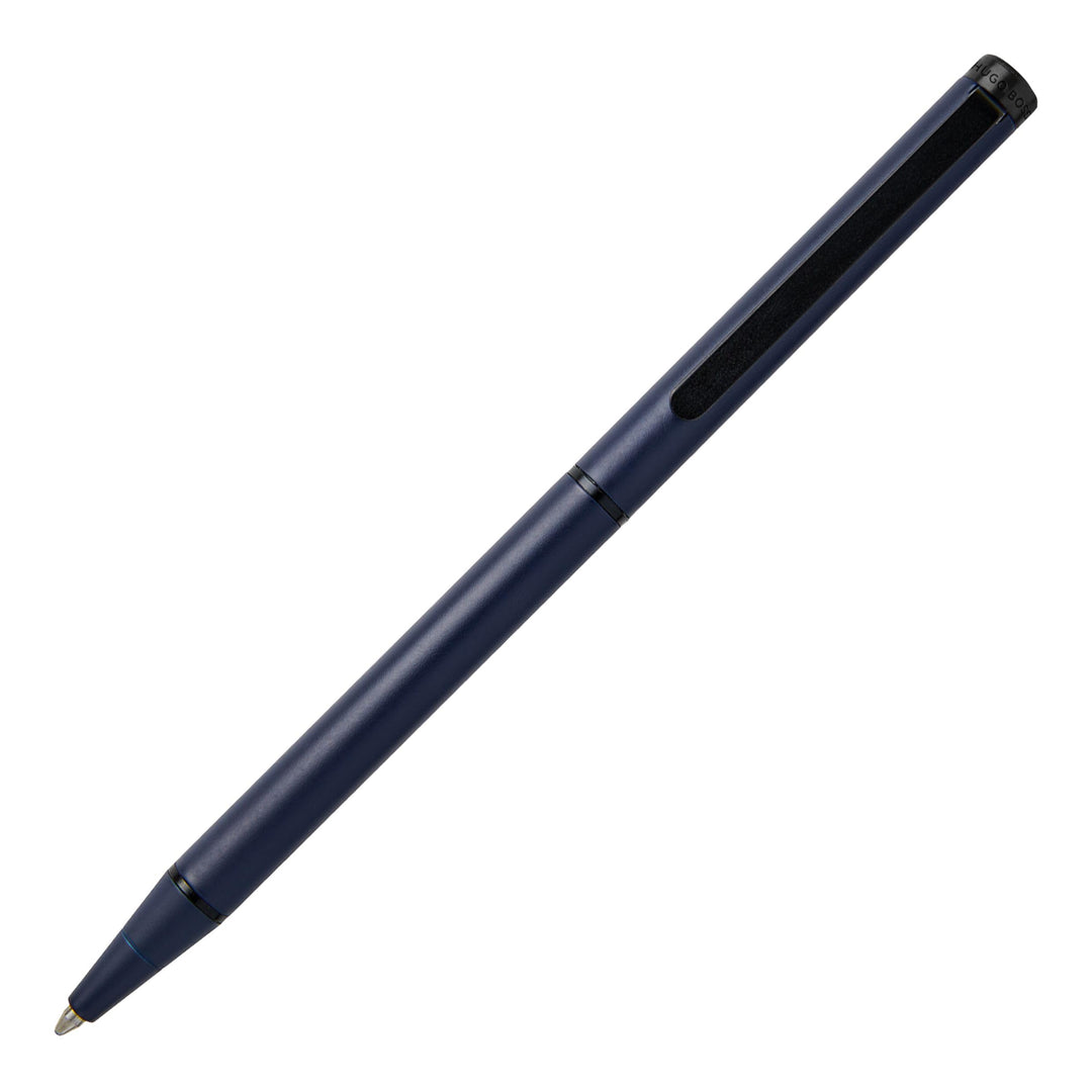 Hugo Boss Cloud Kugelschreiber aus Messing in der Farbe Medieval Blue Matt, Länge: 14cm, Minenfarbe: