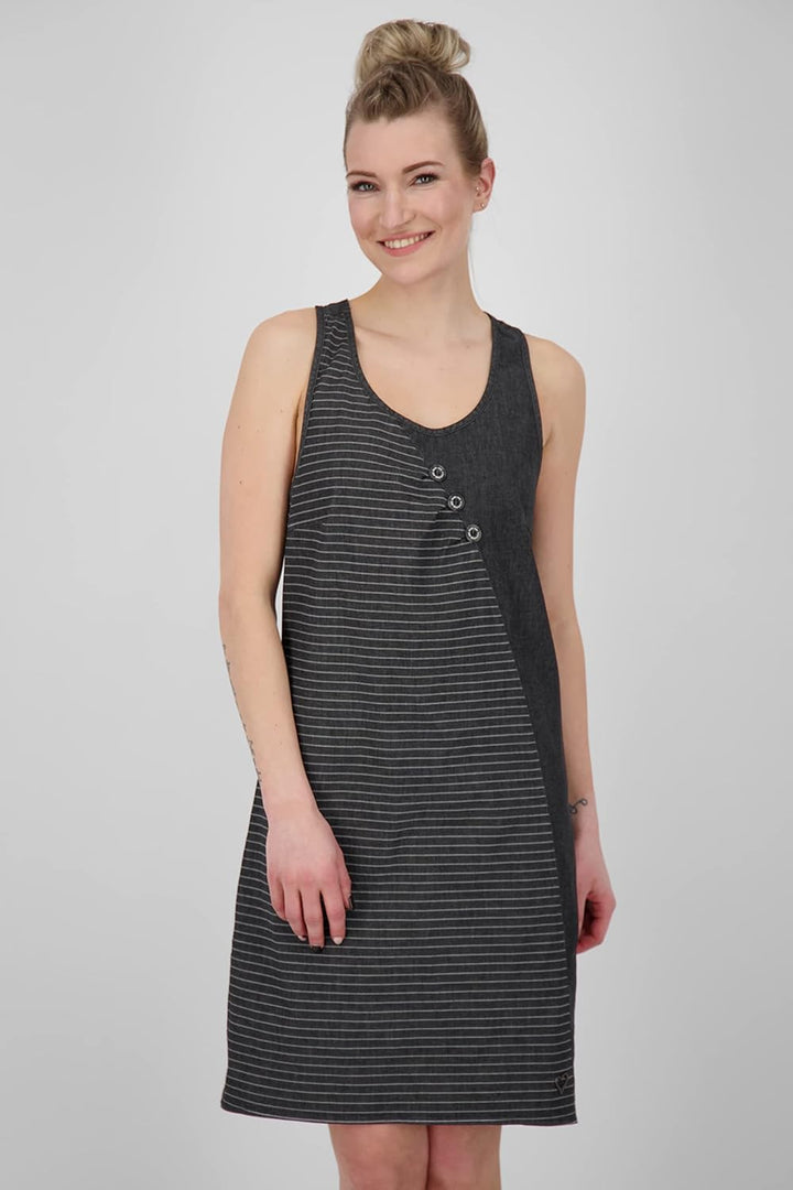 ALIFE and Kickin CameronAK DNM B Top Dress Damen Sommerkleid, Kleid S Black Denim, S Black Denim