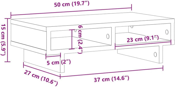 vidaXL Monitorständer, Schreibtischaufsatz mit Stauraum, Unterbau Bildschirm Laptop Ständer, Tisch E