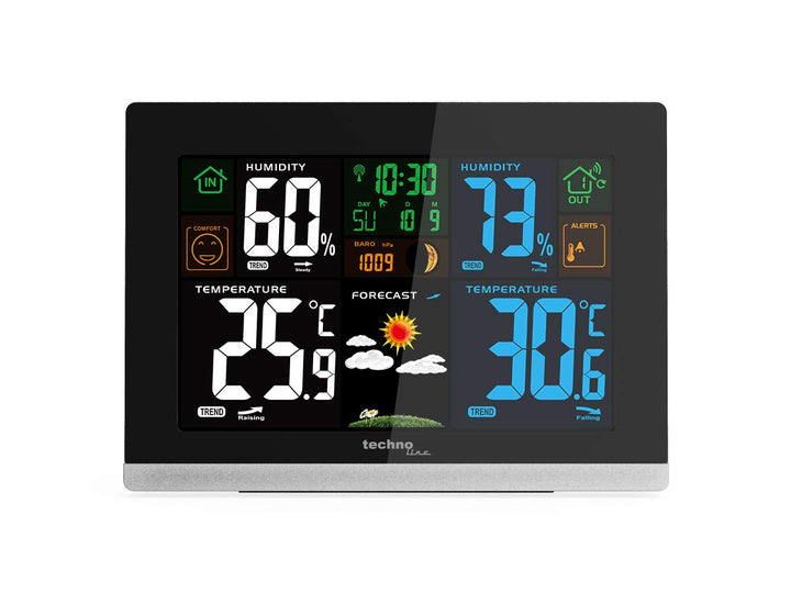 Technoline WS 6462 Funkwetterstation, Innentemperatur, Aussentemperatur, Luftfeuchte, Luftdruck, Ten