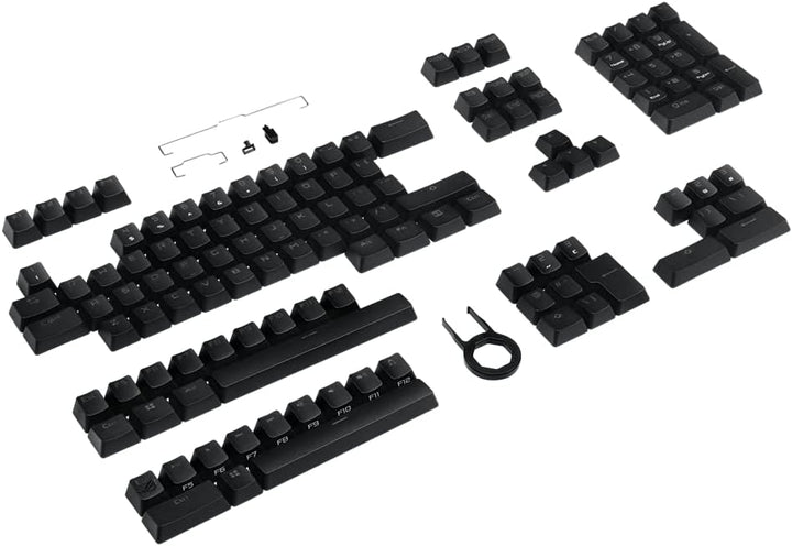 ASUS ROG PBT Doubleshot Keycap Set (Tastenkappen, robustes PBT, verkürzter Schaft, mittelhohe Profil