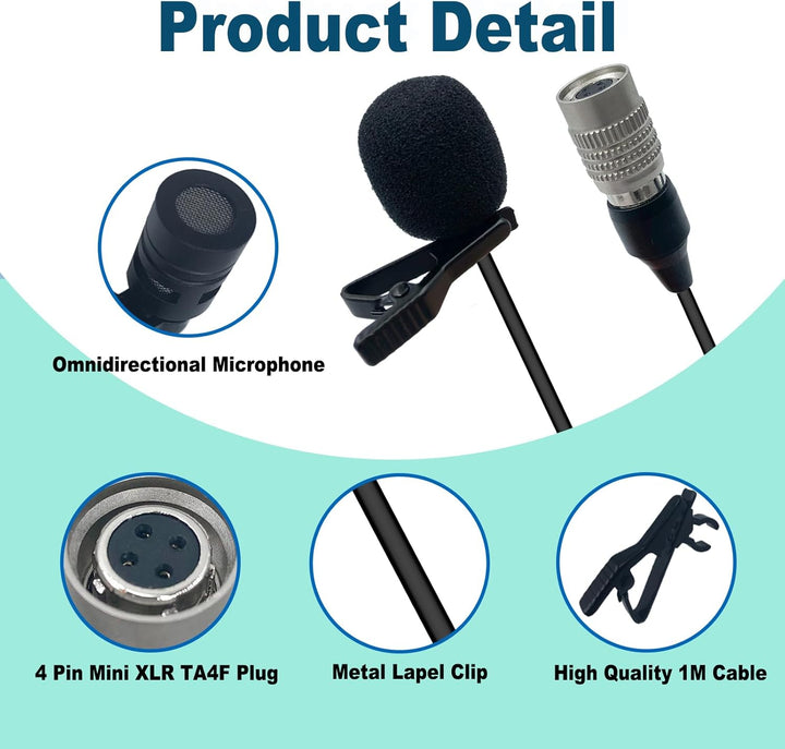 Lavalier Lapel Mikrofon, kompatibel mit Audio-Technica, kabelloses System, Unidirektional Kondensato