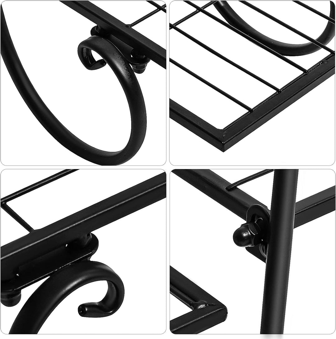 Queiting Metall Blumenständer Blumentreppe mit 6 Ebenen Retro Pflanzentreppe für Innen und Aussen Ga