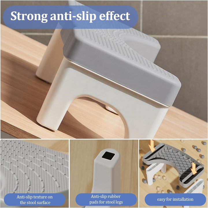 Toilettenhocker Erwachsene - Ergonomischer WC Hocker gegen Verstopfung (40x21x17 cm, Grau) Grau 40x2