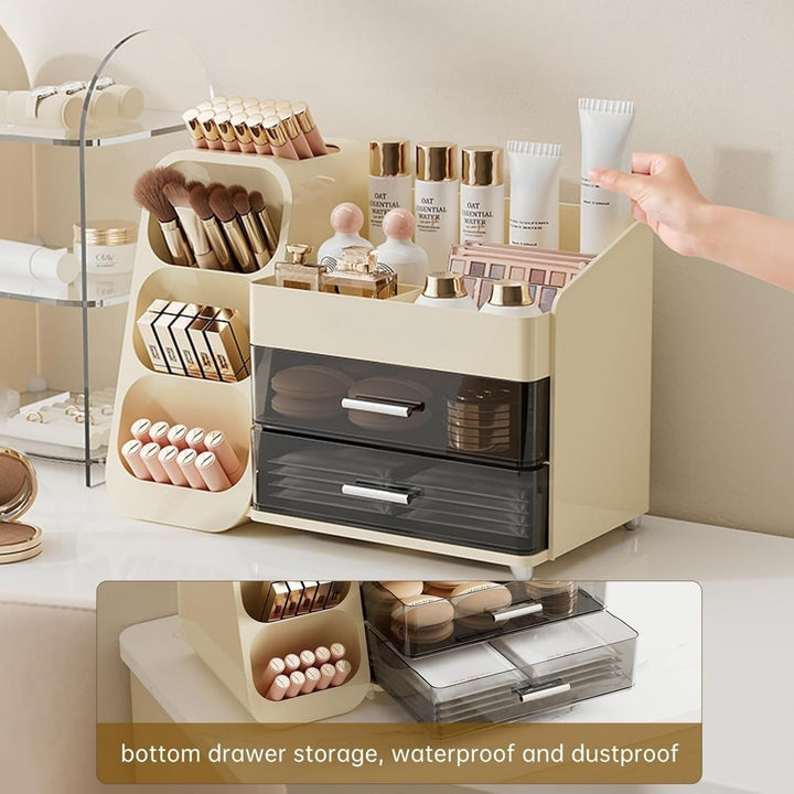 Kosmetik Organizer mit Schubladen,Schminktisch Organizer Grosse für Makeup,Schminke und Skincare Auf