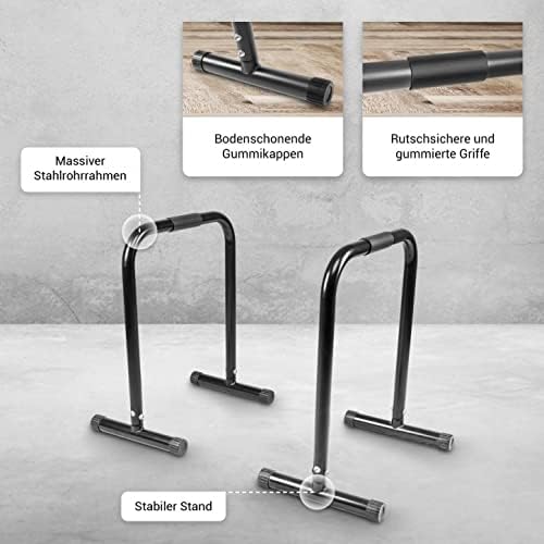 Dip Station Barren Push-up Stand Bar Fitness Parallettes Rutschsichere Griffe Street Workout Krafttr