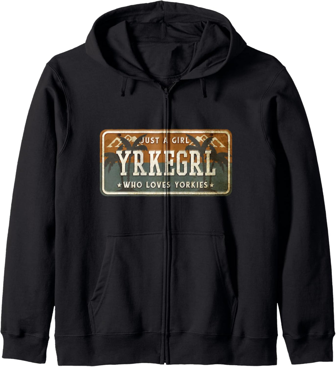 Yorkie Dog Lover Just A Girl Yorkshire Terrier Vintage Kapuzenjacke