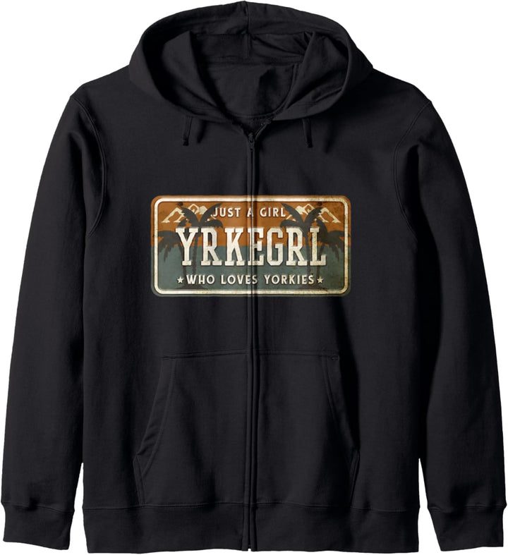 Yorkie Dog Lover Just A Girl Yorkshire Terrier Vintage Kapuzenjacke