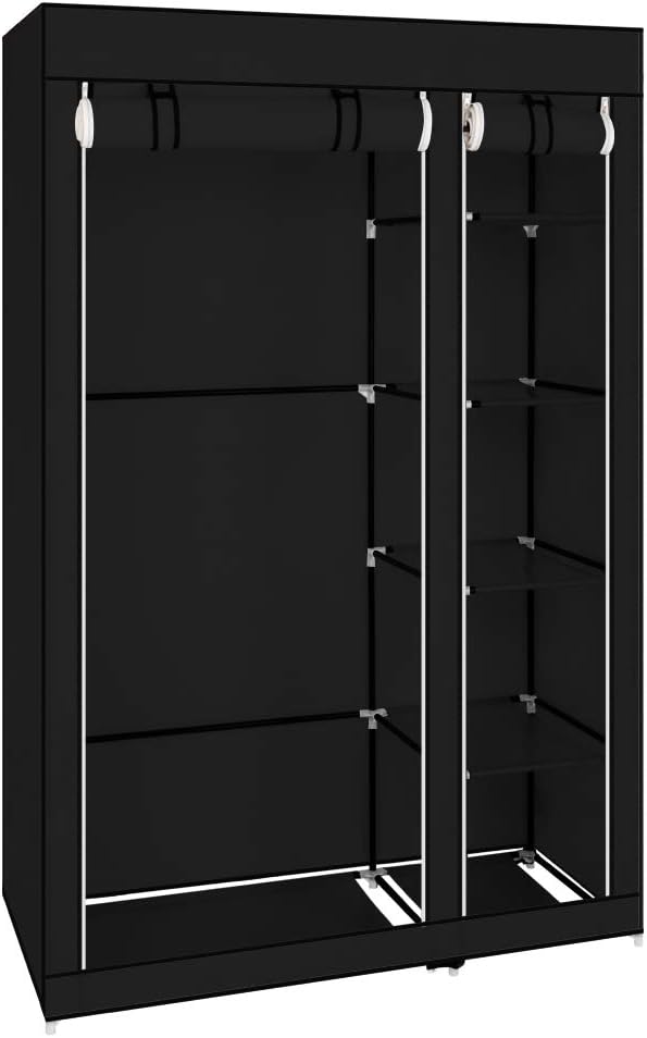LEADZM Kleiderschrank, Faltschrank Stoffschrank Faltbare Garderobe Canvas mit Reissverschluss, Fäche