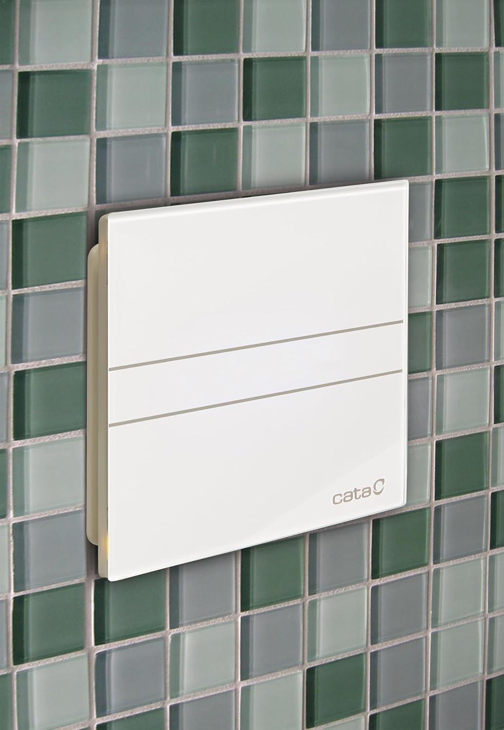 E-100 G - Abluftventilator für das Bad - Standardserie E Glass - Weisse Glasfront - Energieklasse B