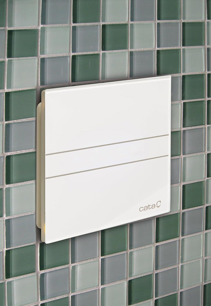 E-100 G - Abluftventilator für das Bad - Standardserie E Glass - Weisse Glasfront - Energieklasse B