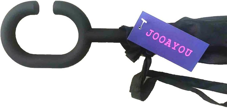 Umdrehbarer Regenschirm mit 2 Flächen, C-förmiger Griff, rückseitig faltbarer Regenschirm, Anti-UV,